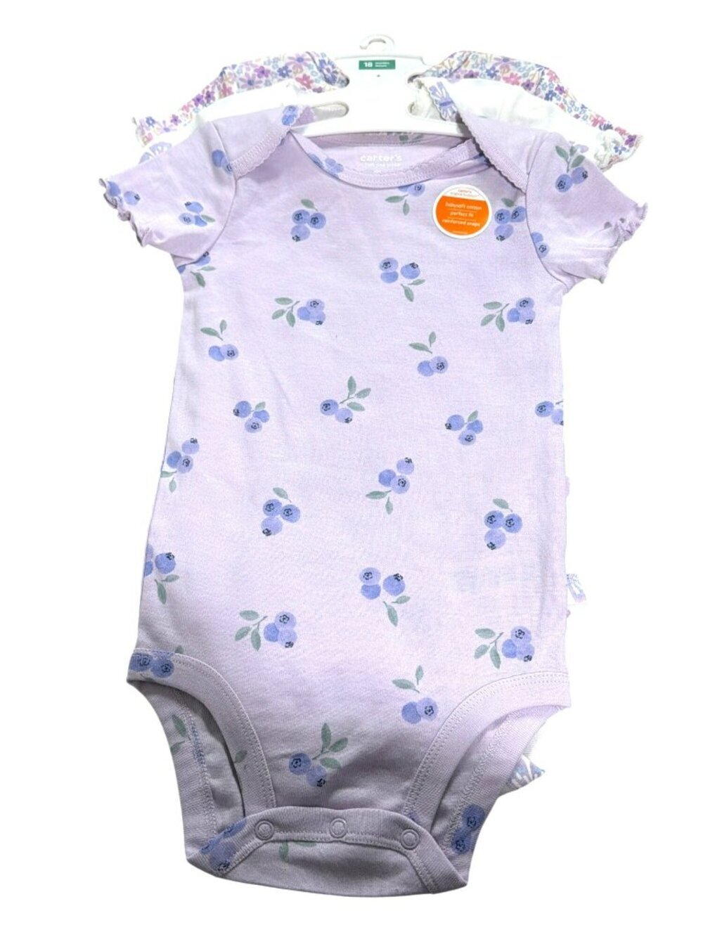 Carters 3-Pack Floral & Butterfly Bodysuits 18M Baby Girls